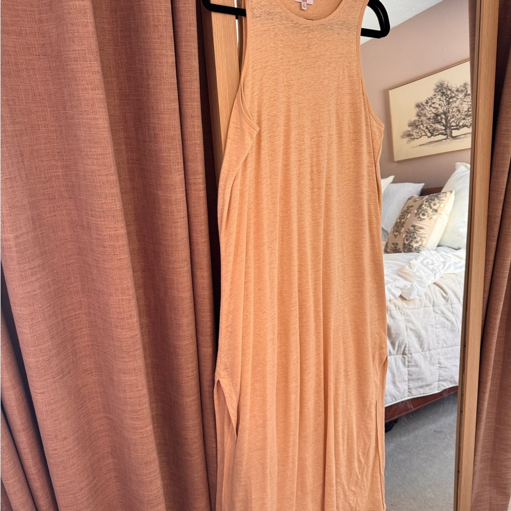 Lunya 100% Linen Sleeveless Tan Maxi Dress